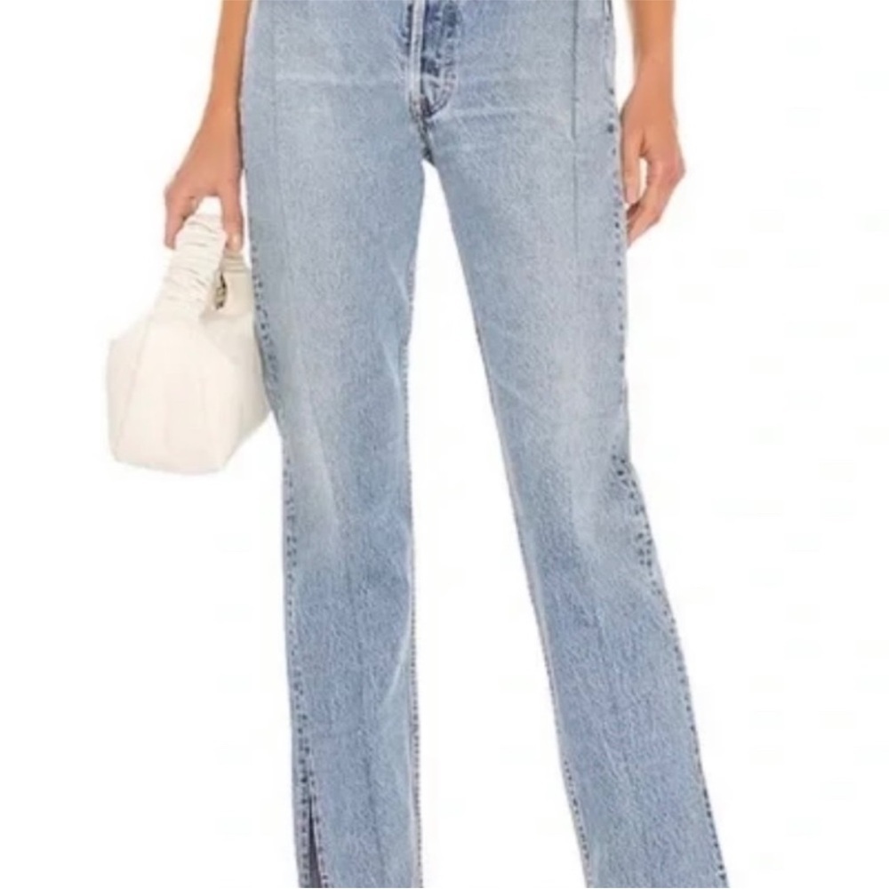 EB Denim Reworked Jean Unraveled 80s Levis 501 Button Fly Raw Hem Cotton Sz 31